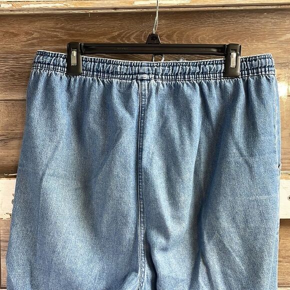 KT SPORT by KENNETHTOO Denim Elastic Waist Ladies Capri Palm Jeans Petite Large - Picture 6 of 10